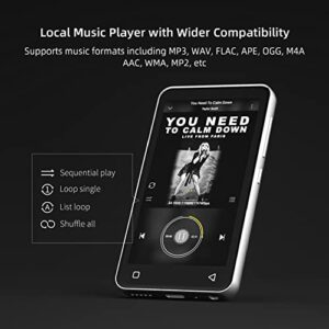 MP3 Player with Bluetooth and WiFi, 4" Full Touch Screen MP4 MP3 Player with Spotify, Android Streaming Music Player with Pandora, Portable HiFi Sound Walkman Digital Audio Player with Speaker (White)