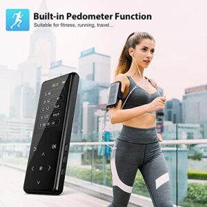 MP3 Player, 128GB Portable MP3 Player with Bluetooth 5.3, Digital Lossless Music Player with HD Speaker, Recorder, FM Radio, 2.4" Screen, Include Earphone, Armband and Storage Case, for Sport.