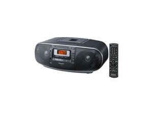 panasonic rx-d55gc-k boombox – high power portable stereo am/fm radio, mp3 cd, tape recorder with usb & music port sound with 2-way 4-speaker (black)