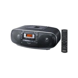 Panasonic RX-D55GC-K Boombox - High Power Portable Stereo AM/FM Radio, MP3 CD, Tape Recorder with USB & Music Port Sound with 2-Way 4-Speaker (Black)