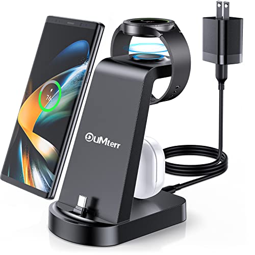 𝟮𝟬𝟮𝟯 𝗡𝗲𝘄 Charging Station for Samsung Multiple Devices,DUMTERR 3 in 1 Fast Charging Stand for Galaxy S23 ultra/S22/S21/Note20/Z Fold 4/Galaxy Buds,Wireless Charger for Galaxy Watch 5 Pro/4/3