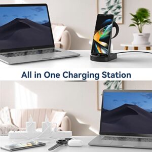 𝟮𝟬𝟮𝟯 𝗡𝗲𝘄 Charging Station for Samsung Multiple Devices,DUMTERR 3 in 1 Fast Charging Stand for Galaxy S23 ultra/S22/S21/Note20/Z Fold 4/Galaxy Buds,Wireless Charger for Galaxy Watch 5 Pro/4/3