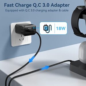 𝟮𝟬𝟮𝟯 𝗡𝗲𝘄 Charging Station for Samsung Multiple Devices,DUMTERR 3 in 1 Fast Charging Stand for Galaxy S23 ultra/S22/S21/Note20/Z Fold 4/Galaxy Buds,Wireless Charger for Galaxy Watch 5 Pro/4/3