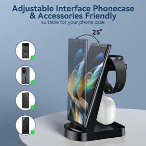 𝟮𝟬𝟮𝟯 𝗡𝗲𝘄 Charging Station for Samsung Multiple Devices,DUMTERR 3 in 1 Fast Charging Stand for Galaxy S23 ultra/S22/S21/Note20/Z Fold 4/Galaxy Buds,Wireless Charger for Galaxy Watch 5 Pro/4/3