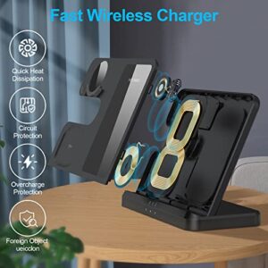 Wireless Charging Station for Samsung, SWIO 3 in 1 Fast Charger Dock for Galaxy Watch 5 Pro/5/4/3/Active 2,Galaxy S23 S22 S22+ S21 S20 Ultra FE/Note 20 10 9/ Z Flip Fold 4 3 2, Buds/2/Pro/Live