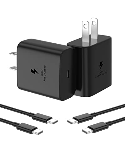 45W Samsung Charger 2 Pack Super Fast Charger Type C for Samsung Galaxy S23 Ultra Charger S22 Ultra, S23/S23+/S22/S22+/S21,Z Fold 4/Z Flip 4,Galaxy Tab S8/S8+/S7/S7+,PPS Wall Charger with 6ft Cable