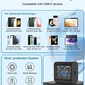 45W Samsung Charger 2 Pack Super Fast Charger Type C for Samsung Galaxy S23 Ultra Charger S22 Ultra, S23/S23+/S22/S22+/S21,Z Fold 4/Z Flip 4,Galaxy Tab S8/S8+/S7/S7+,PPS Wall Charger with 6ft Cable