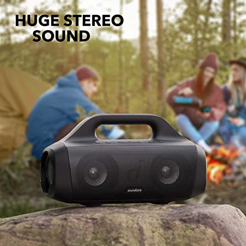 Soundcore Anker Motion Boom Outdoor Speaker with Titanium Drivers, BassUp Technology, IPX7 Waterproof, 24H Playtime, App, Built-in Handle, Portable Bluetooth Speaker for Outdoors, Camping