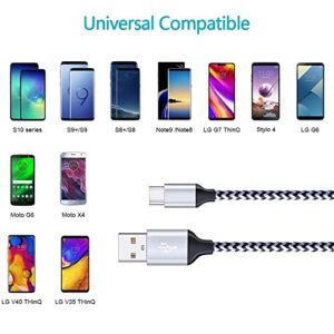 C Charger Cable Fast Charging 5Pack 6Ft Type USB C Cords Phone Charger for Android Samsung Galaxy S21 S20 Ultra S10E S10 S8 S9 Plus Note 20 10 9 8 A01 A51 A20 A50 A11 LG k51 k92 G8 V60 Moto X4 Z3 G9