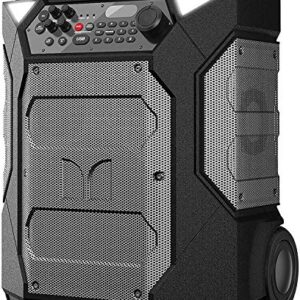 Monster Rockin' Roller 270 Portable Indoor/Outdoor Wireless Speaker, 200 Watts, Up to 100 Hours Playtime, IPX4 Water Resistant, Qi Charger, Connect to Another TWS Speaker (Slate)