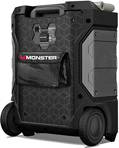 Monster Rockin' Roller 270 Portable Indoor/Outdoor Wireless Speaker, 200 Watts, Up to 100 Hours Playtime, IPX4 Water Resistant, Qi Charger, Connect to Another TWS Speaker (Slate)