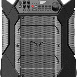 Monster Rockin' Roller 270 Portable Indoor/Outdoor Wireless Speaker, 200 Watts, Up to 100 Hours Playtime, IPX4 Water Resistant, Qi Charger, Connect to Another TWS Speaker (Slate)