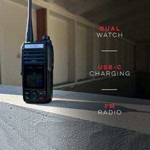BTECH GMRS-PRO IP67 Waterproof GMRS Two-Way Radio with Bluetooth & GPS, APP Programmable, GMRS Repeater Capable, with Dual Band Scanning Receiver (VHF/UHF); Long Range Two Way Radio