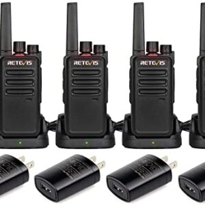 Retevis RT68 Walkie Talkie(10 Pack) with Earpiece(6 Pack) with 6 Way Multi Unit Charger(1 Pack), Two Way Radios Rechargeable, Heavy Duty Walkie Talkies for Adults, for Restaurant School Manufacturing