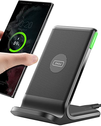 INIU 15W Fast Wireless Charging Stand+USB C Charger 30W PD QC 3.0 Dual Port Type C Charger Fast Charging Block