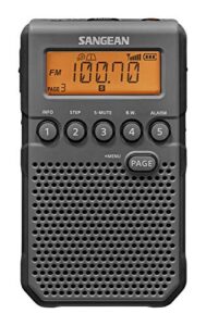 sangean dt-800bk am/fm/noaa weather alert pocket radio (black)