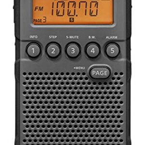 Sangean DT-800BK AM/FM/NOAA Weather Alert Pocket Radio (Black)