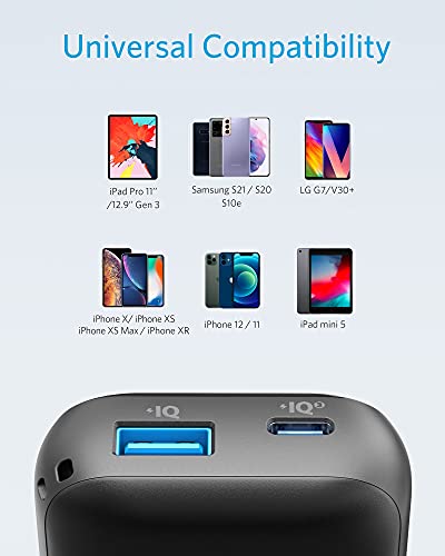 Anker Portable Charger, 10000mAh Power Bank with USB-C Power Delivery (25W), PowerCore 10000 Redux for iPhone 13/12/11 / Mini/Pro/Pro Max/XR/XS, Samsung S21 / S20, Pixel 4 / 4XL, iPad Mini, and More