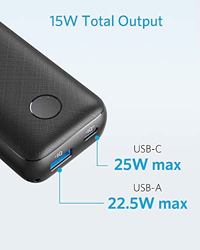 Anker Portable Charger, 10000mAh Power Bank with USB-C Power Delivery (25W), PowerCore 10000 Redux for iPhone 13/12/11 / Mini/Pro/Pro Max/XR/XS, Samsung S21 / S20, Pixel 4 / 4XL, iPad Mini, and More