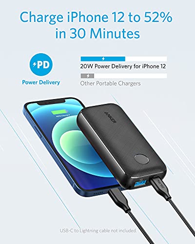 Anker Portable Charger, 10000mAh Power Bank with USB-C Power Delivery (25W), PowerCore 10000 Redux for iPhone 13/12/11 / Mini/Pro/Pro Max/XR/XS, Samsung S21 / S20, Pixel 4 / 4XL, iPad Mini, and More