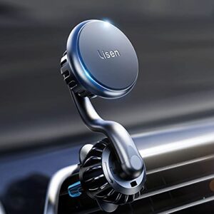 lisen magnetic phone holder for car mount upgraded clip cell phone holder car 360° unobstructed magnet cell phone mount strong magnetic vent iphone car mount compatible with all smartphone & tablet