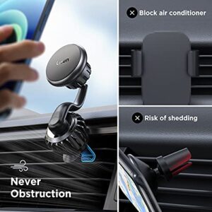 LISEN Magnetic Phone Holder for Car Mount Upgraded Clip Cell Phone Holder Car 360° Unobstructed Magnet Cell Phone Mount Strong Magnetic Vent iPhone Car Mount Compatible with All Smartphone & Tablet