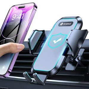 vicseed car phone holder mount [all-round silicone protection][doesn’t slip&drop] air vent cell phone holder for car hands free easy clamp cradle in vehicle fit all iphone samsung android smartphone