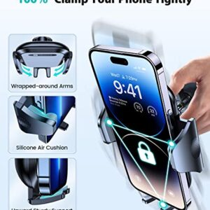 VICSEED Car Phone Holder Mount [All-Round Silicone Protection][Doesn't Slip&Drop] Air Vent Cell Phone Holder for Car Hands Free Easy Clamp Cradle in Vehicle Fit All iPhone Samsung Android Smartphone