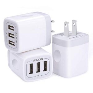 wall charger, usb charger adapter, 3.1a/3pack muti port fast charging station power charge base block plug for iphone 14 13 12 pro/se/11pro max/x/8/7 plus, samsung s21/s10/s9/s8, kindle fire usb plug
