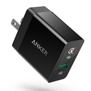 Quick Charge 3.0, Anker 18W 3Amp USB Wall Charger (Quick Charge 2.0 Compatible) Powerport+ 1 for Anker Wireless Charger, Galaxy S10e/S10/S9/S8/Plus, Note 9/8, LG V40/V30+, iPhone, iPad and More