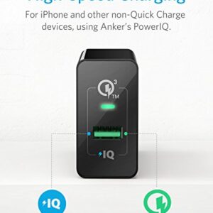 Quick Charge 3.0, Anker 18W 3Amp USB Wall Charger (Quick Charge 2.0 Compatible) Powerport+ 1 for Anker Wireless Charger, Galaxy S10e/S10/S9/S8/Plus, Note 9/8, LG V40/V30+, iPhone, iPad and More