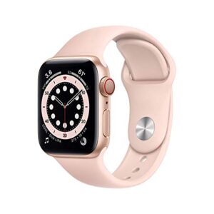 apple watch series 6 (gps + cellular, 40mm) – gold aluminum case with pink sand sport band (renewed)