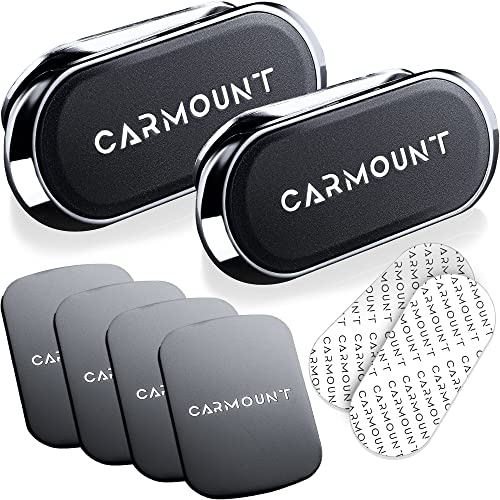 CarMount 2 Pack F1 Magnetic Car Dashboard Phone Mount/Holder [2023 Upgraded] Universal, Strong 8X N52 Magnet System, Adjustable Easy Access 30° Tilt & 360° Rotation, Works with All Smartphones