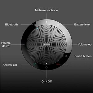 Jabra Speak 510+ MS Bluetooth Speakerphone - PC, MAC, Tablet, Smartphone Compatible, Teams Version 7510-309 - with Bluetooth dongle and Microfiber Cloth