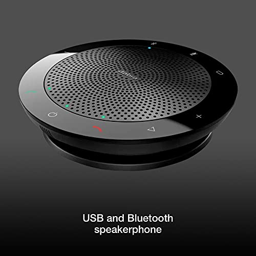 Jabra Speak 510+ MS Bluetooth Speakerphone - PC, MAC, Tablet, Smartphone Compatible, Teams Version 7510-309 - with Bluetooth dongle and Microfiber Cloth