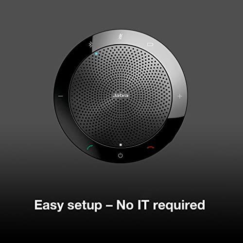 Jabra Speak 510+ MS Bluetooth Speakerphone - PC, MAC, Tablet, Smartphone Compatible, Teams Version 7510-309 - with Bluetooth dongle and Microfiber Cloth