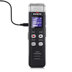 evistr 32gb digital voice recorder voice activated recorder with playback – upgraded tape recorder for lectures, meetings, interviews, audio recorder usb charge, mp3