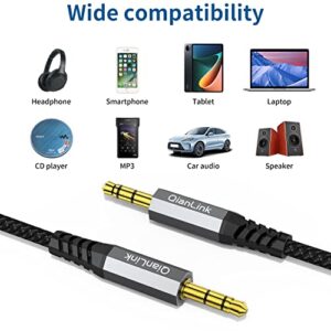 2 Pack AUX Cable,Auxiliary Cable（6.6ft/2m, Hi-Fi Sound） 3.5mm TRS Auxiliary Audio Cable Nylon Braided Aux Cord Compatible with Car,Home Stereos,Speaker,iPod iPad,Headphones,Sony,Echo Dot,Beats (Grey)