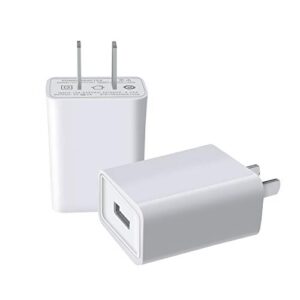 usb wall charger fobsunland ®. usb wall plug 5v 2.1a ac power adapter compatible with iphone,pad,samsung,tablet,kindle and more (white 2pack)