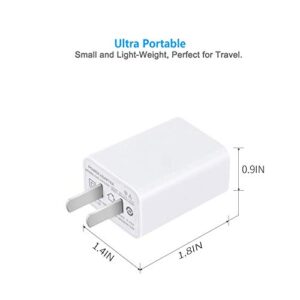 USB Wall Charger FOBSUNLAND ®. USB Wall Plug 5V 2.1A AC Power Adapter Compatible with iPhone,Pad,Samsung,Tablet,Kindle and More (White 2pack)