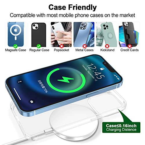 xiwxi 𝐔𝐩𝐠𝐫𝐚𝐝𝐞𝐝 15W Fast Magnetic Wireless Charger Compatible with MagSafe Charger, Wireless Charging Pad for iPhone 14/14 Plus/14 Pro/14 Pro Max iPhone 13 series /iPhone 12 series(No Adapter)