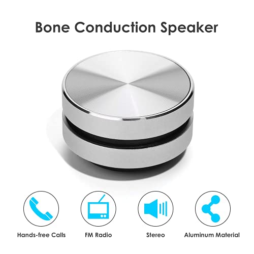 Bluetooth Mini Speaker Bone Conduction Portable Wireless Speaker Stereo Bass Sound Creative Portable Speaker Mini Size Music Player for Home,Outdoor,Travel (Silver)