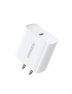ugreen 20w usb c charger pd fast charger block usb-c wall charger power adapter compatible with iphone 14/14 pro max/iphone 13/12 pro max/se/11, pixel, galaxy s23/s22/s21/s20/note 10, ipad mini/pro