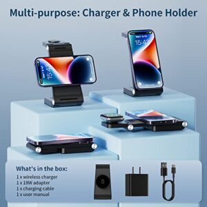 GEJIUCAI Magnetic Wireless Charger, 3 in 1 Fast Wireless Charging Station for Multiple Devices, for iPhone 14/Pro/Max/Plus/13/12, Apple Watch Ultra 8/7/6/5/4/3/2, AirPods 3/Pro/Pro2