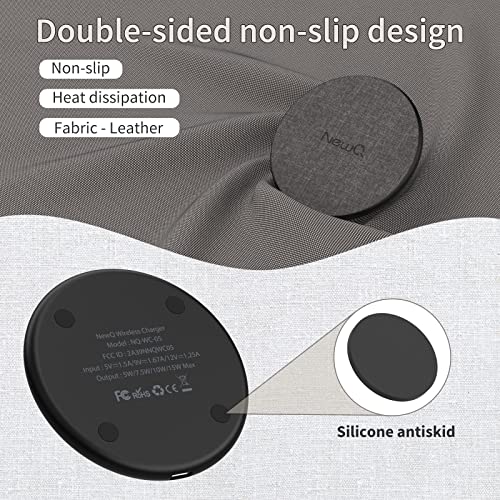 NewQ Wireless Charger,15W Max Wireless Charging Pad Compatible with iPhone 14/13/13 Pro/13 Mini/13 Pro Max/SE 2022/12/SE 2020/11/X/8,Samsung Galaxy S22/S21/S20/S10,AirPods Pro(Black 2 Packs)