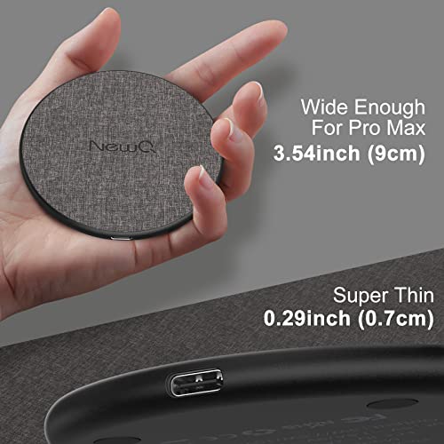 NewQ Wireless Charger,15W Max Wireless Charging Pad Compatible with iPhone 14/13/13 Pro/13 Mini/13 Pro Max/SE 2022/12/SE 2020/11/X/8,Samsung Galaxy S22/S21/S20/S10,AirPods Pro(Black 2 Packs)