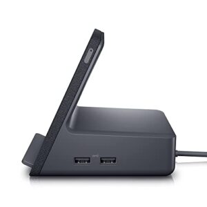Dell Dual Charge Dock HD22Q - Fabric Wrapped Charging Stand, Type-C Connector, Qi Enabled Charging, Wake-on-Dock, Smartphone Rest, Power Button LED - Magnetite