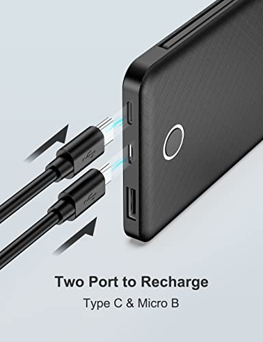 6000mah Ultra Slim Built in Cables Power Bank, Card Size Built in USB C Cords Battery Pack Portable Charger for phones, 3 Output External Battery Pack Compatible with iPhone, Samsung and Heated Vest