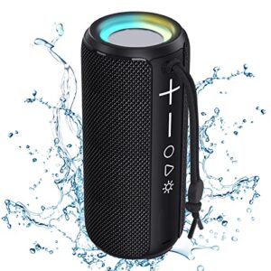 lenrue bluetooth speaker, portable wireless speaker, waterproof outdoor speakers with light,hifi stereo sound, 24h playtime,gift for men and woman to beach,pool, bike, shower