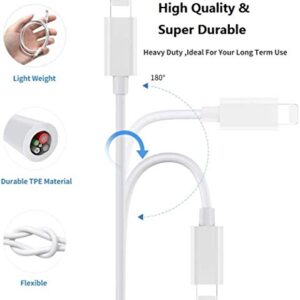 2 Pack Aux Cord for iPhone, 3.3ft [Apple MFi Certified] Lightning to 3.5 mm Headphone Jack Adapter Male Aux Stereo Audio Cable for Car Compatible with iPhone 13/12/11/XS/XR/X/8/7/iPad/iPod, White